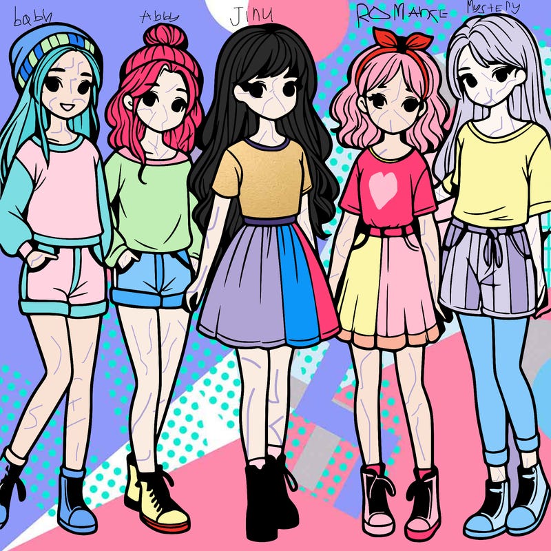 a group of five girls