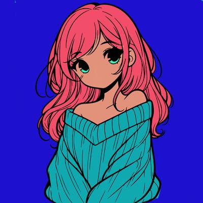 shy pretty girl wearing a sweater that is falling off one shoulder portrait