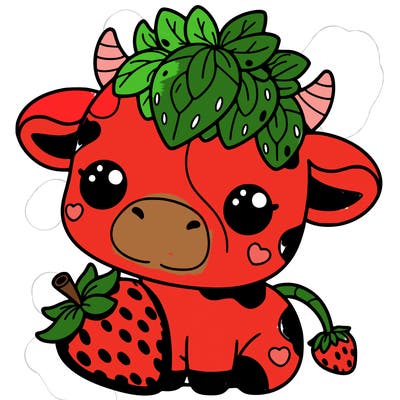 cute strawberry cow