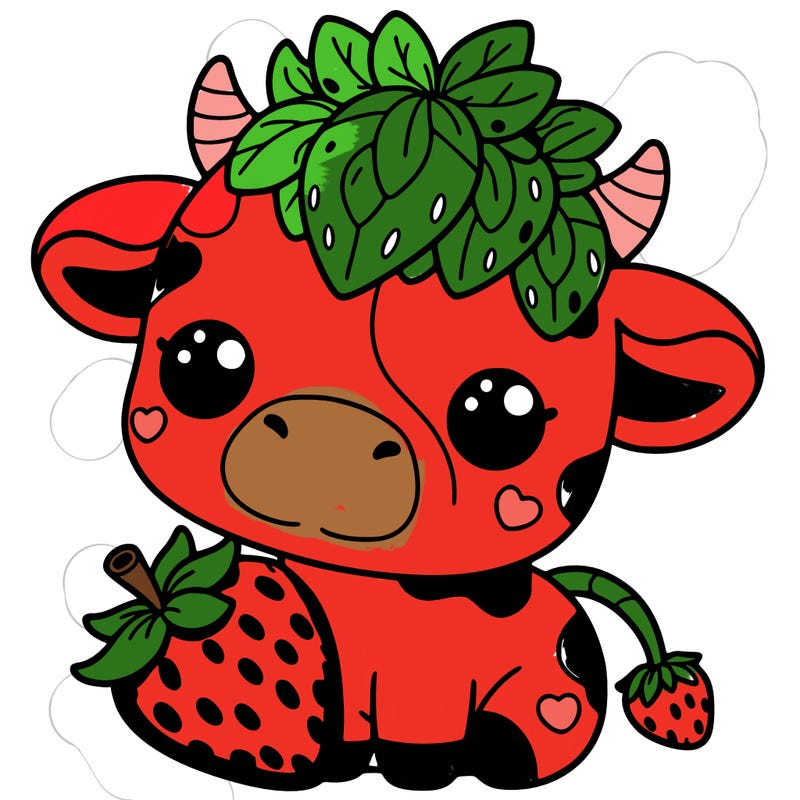 cute strawberry cow