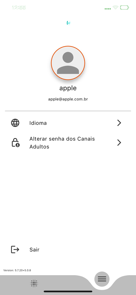 WiTV play - Écran de profil et des paramètres de l'application IPTV WiTV play