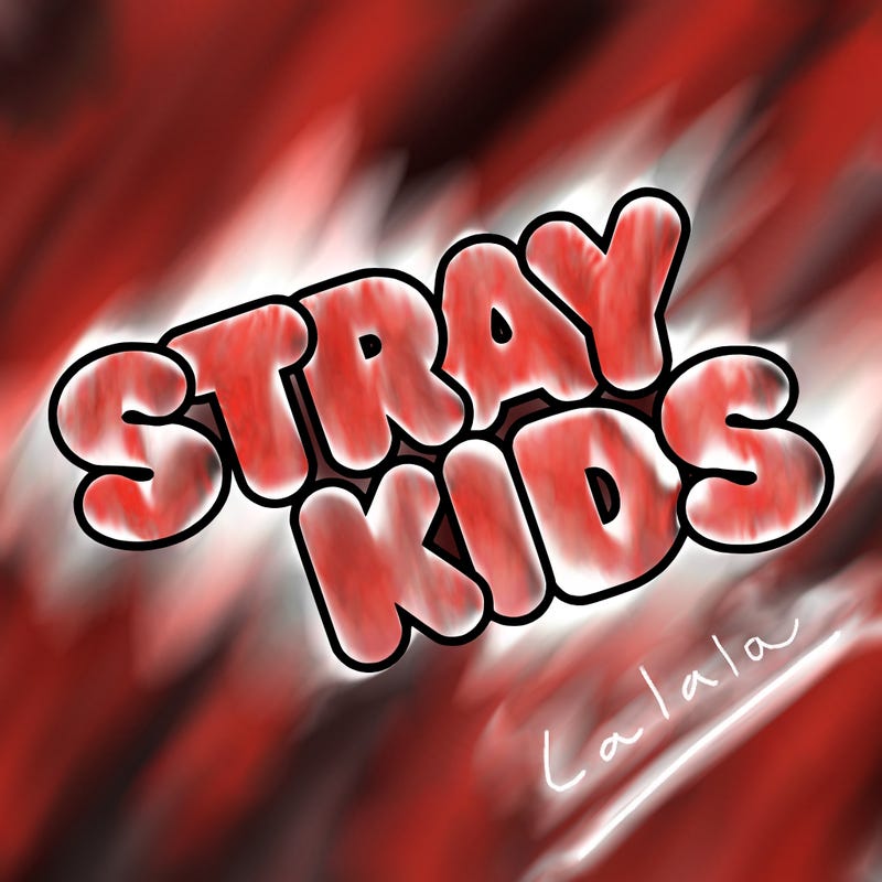 bubble letters saying stray kids