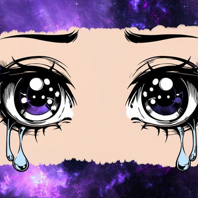 realistic eyes with tears