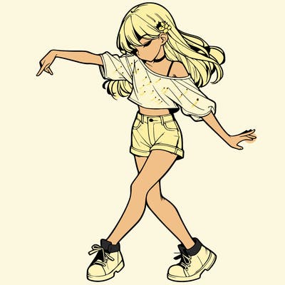 realistic girl danceing