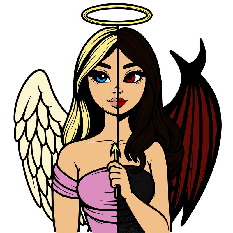 angel vs devil realistic girl