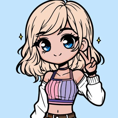 cute girl with crop top