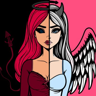 devil vs angel realistic girl