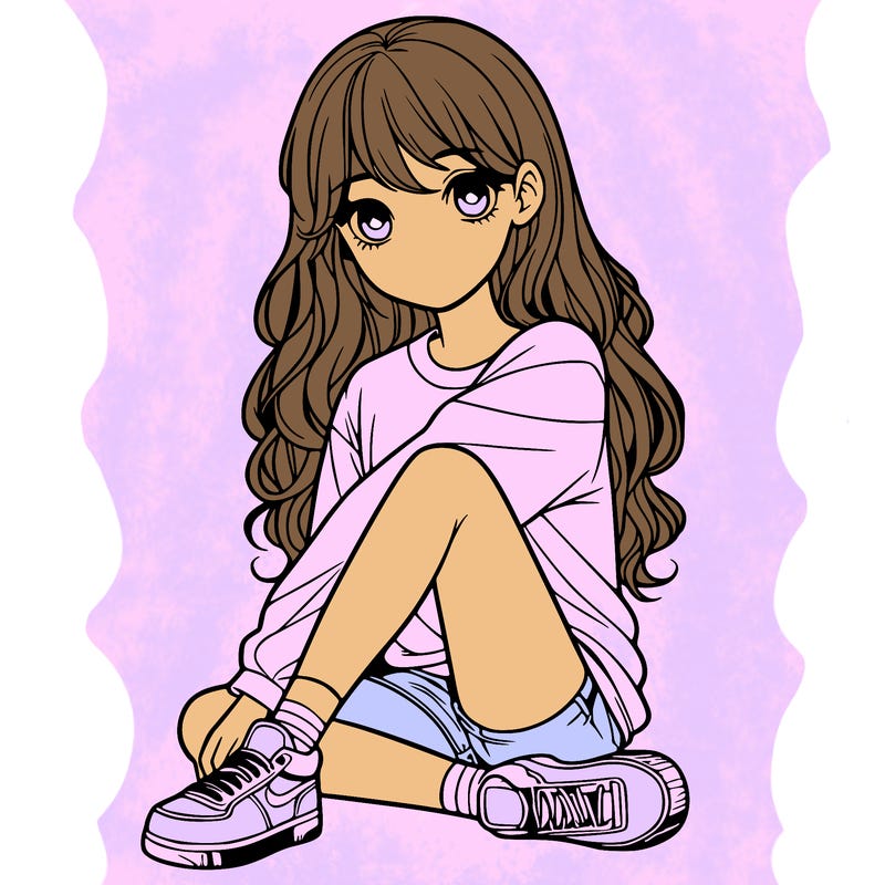 girl sitting realistic