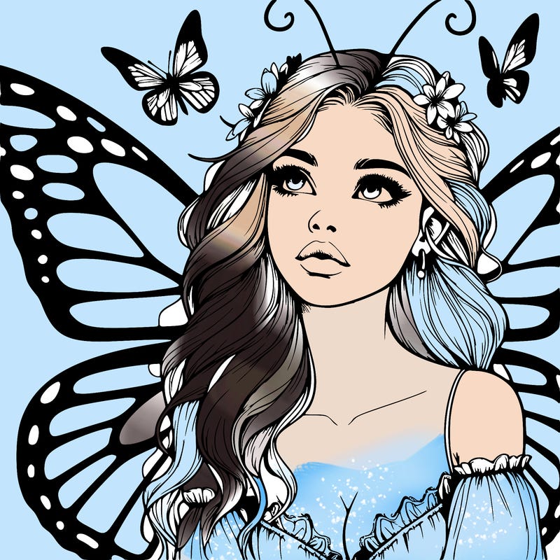 butterfly fairy realistic girl