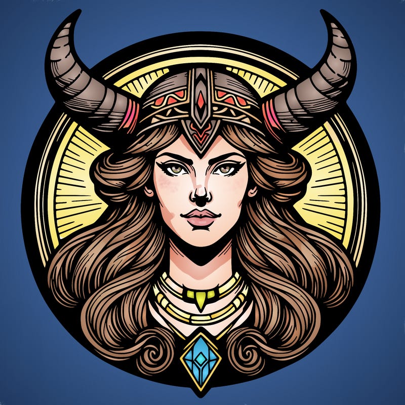 realistic valhalla goddess  symbol