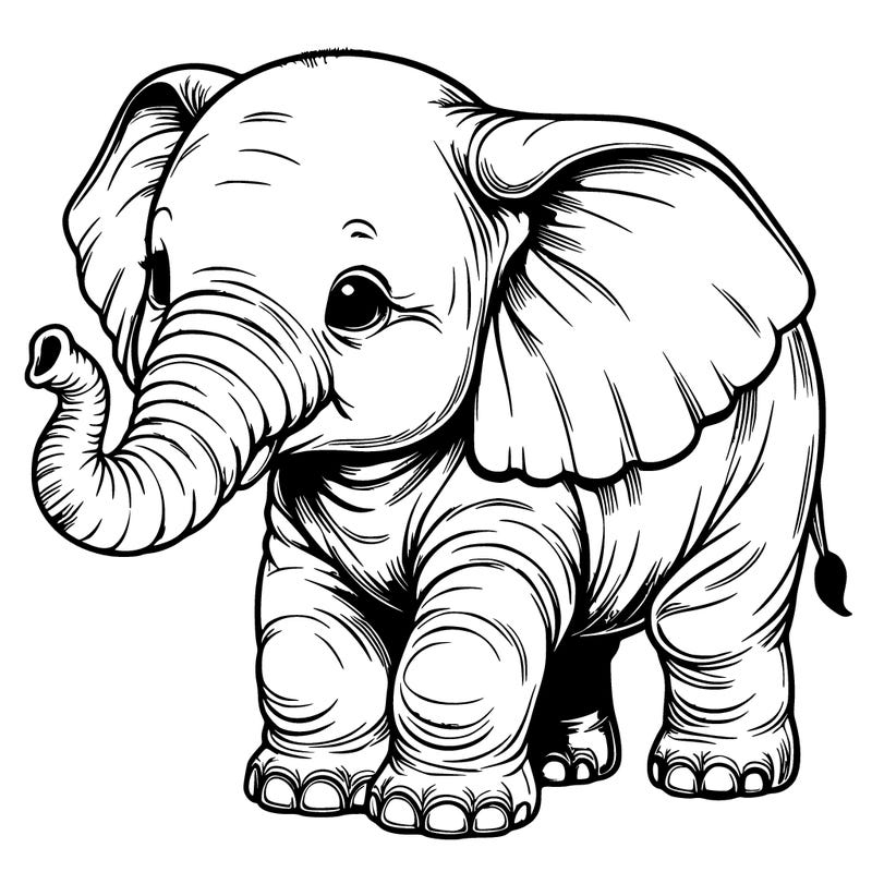 realistic baby elephant