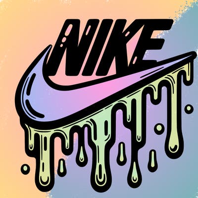 dripping nike logo