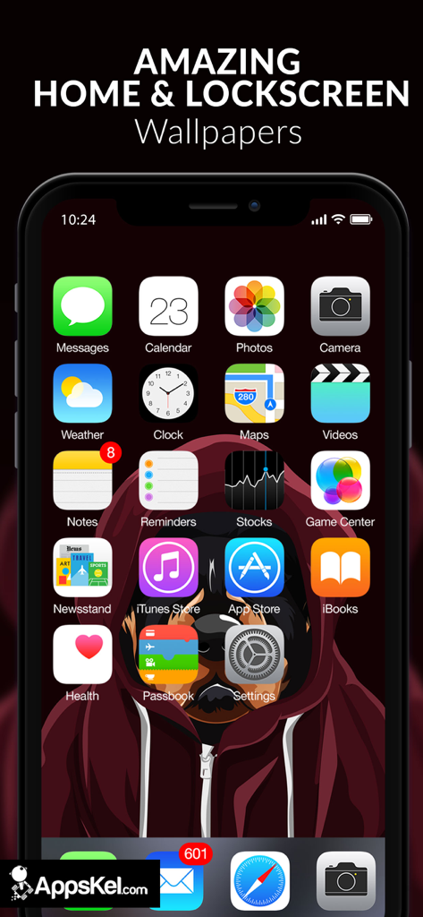 iPhone 배경화면으로 후드를 쓴 손 그림 강아지