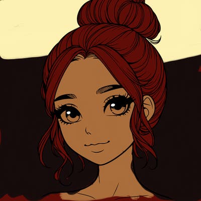 realistic pretty girl with hair in bun