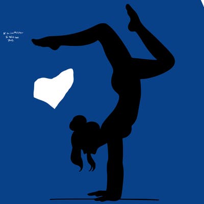 a woman doing a handstand