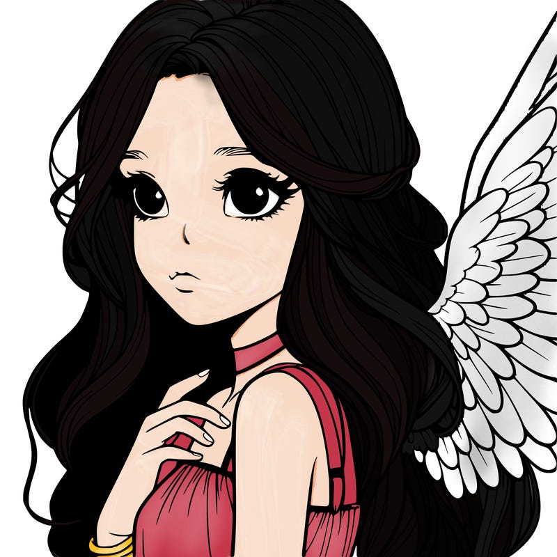 realistic girl with wings
