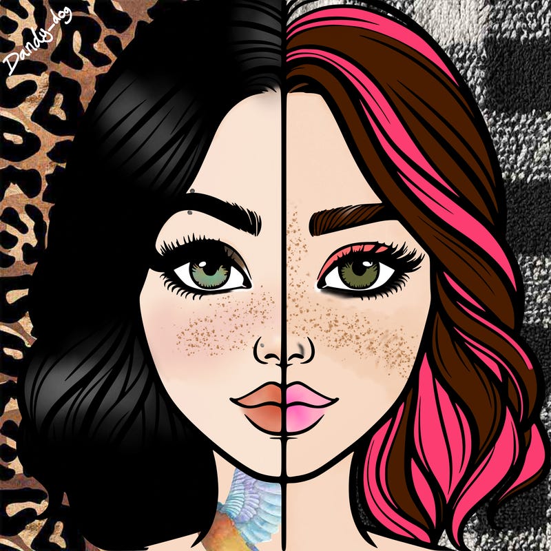 realistic girl split half