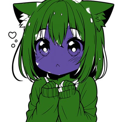 shy anime catgirl