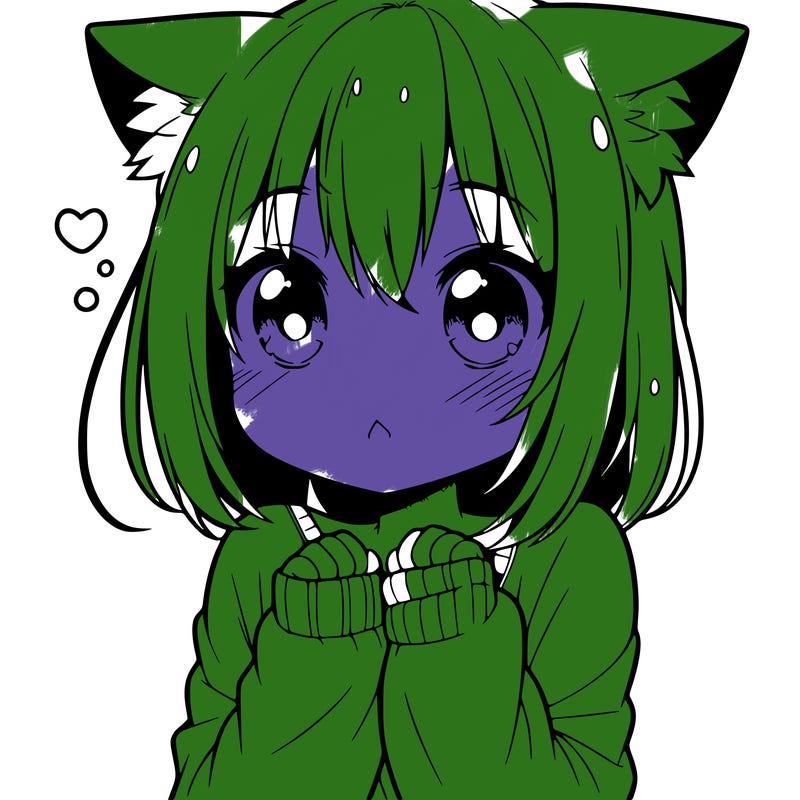 shy anime catgirl