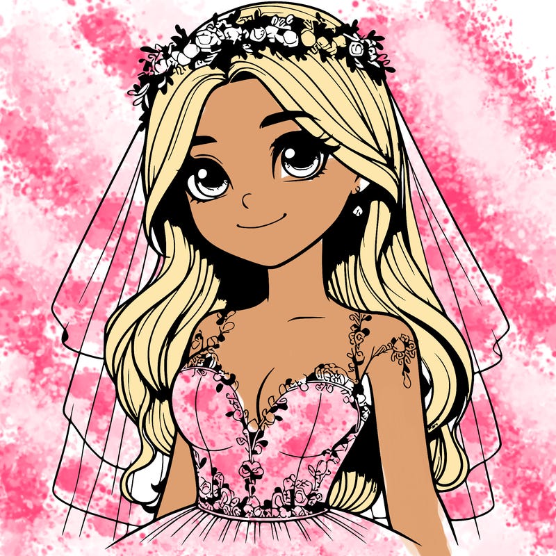 realistic girl in a wedding dress