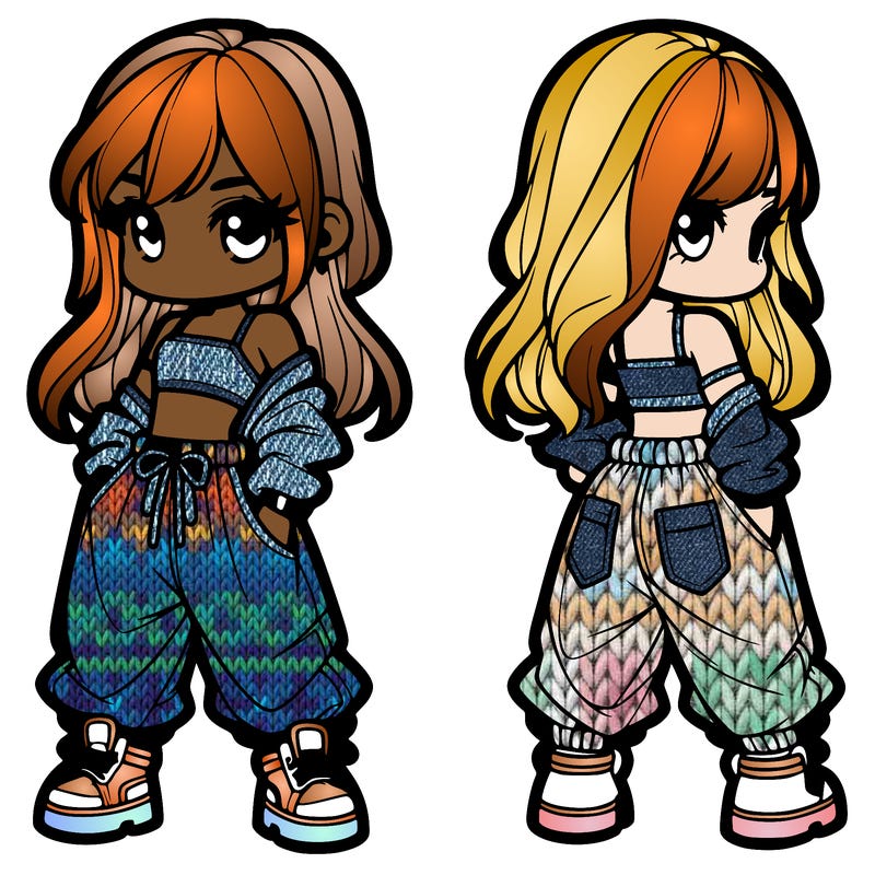 girl in crop top and baggy pants