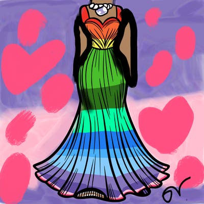 attractive long fashion dress