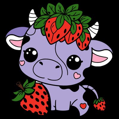 cute strawberry cow