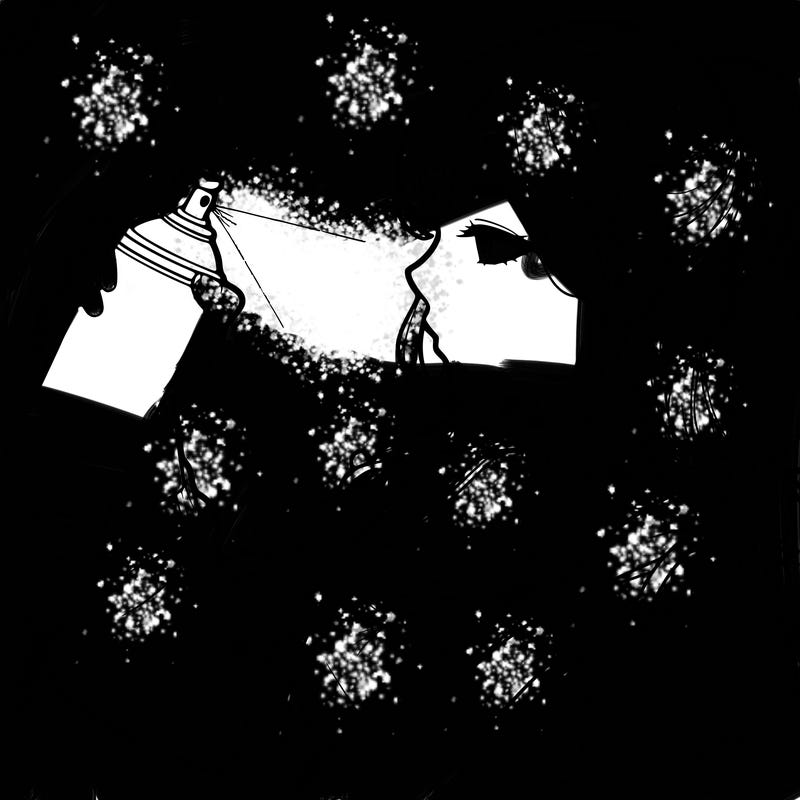 a realistic girl spray, painting