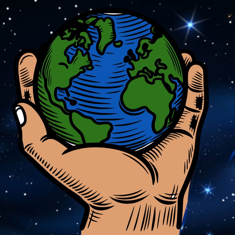 hand holding earth