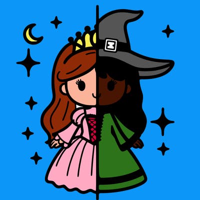 split princess and witch