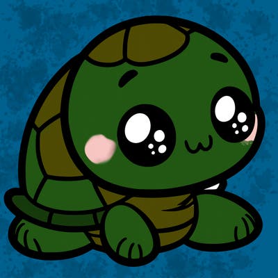 cute little animated turtle