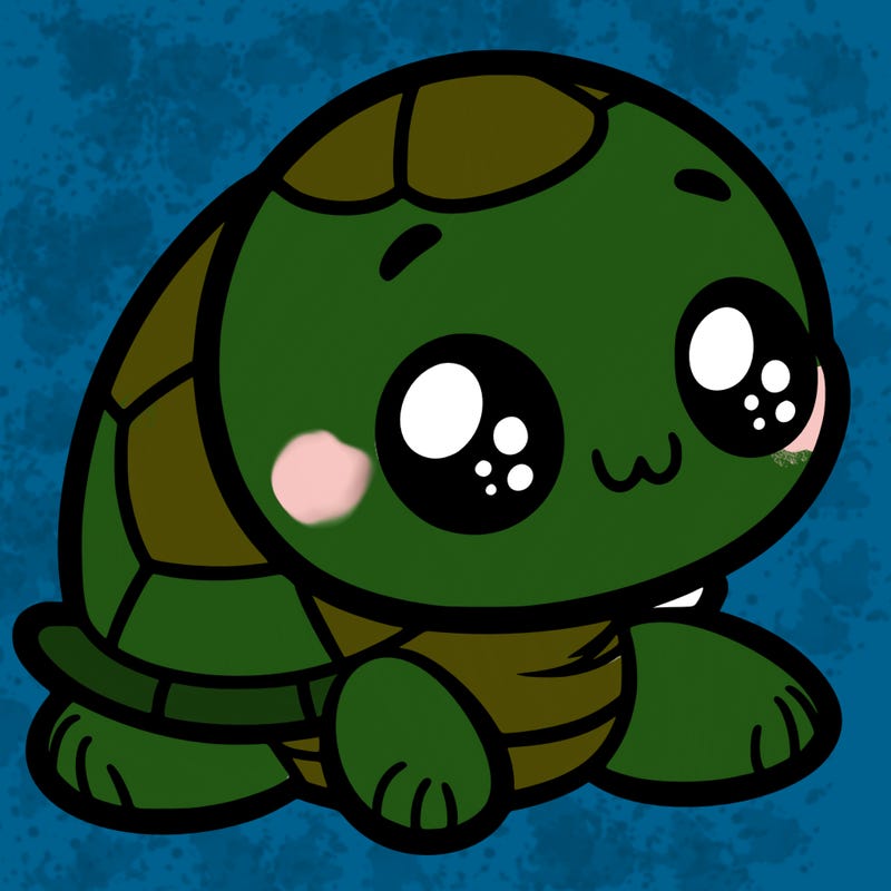 cute little animated turtle
