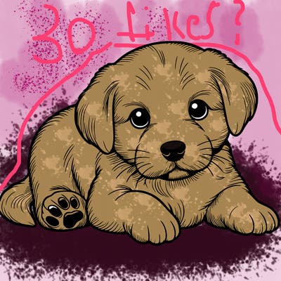 a cute realistic puppy