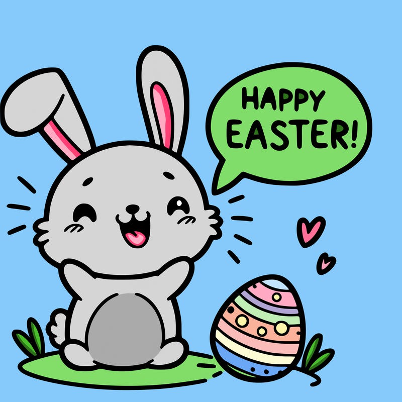 easter bunny saying happy easter