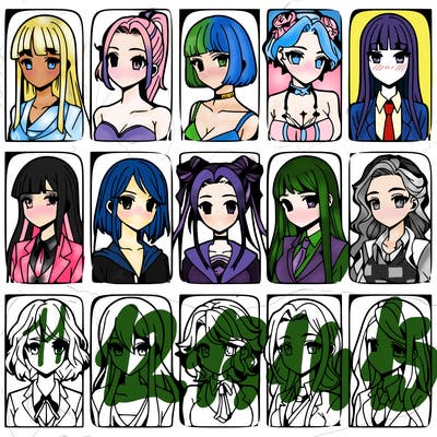 girls that look diffrent anime