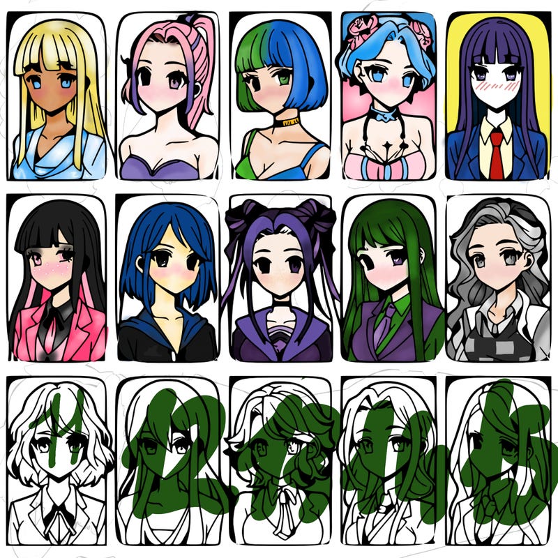 girls that look diffrent anime