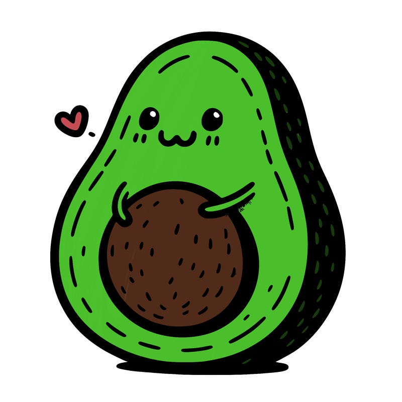 an avocado hugging an avocado