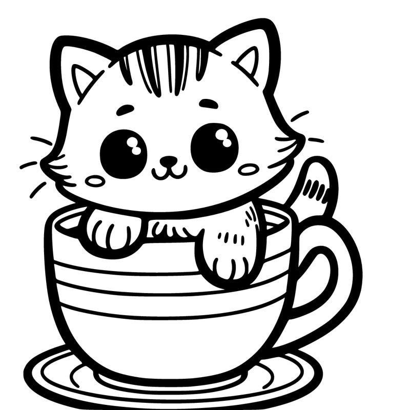a cat in a cup