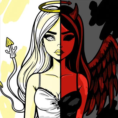 devil vs angel realistic girl