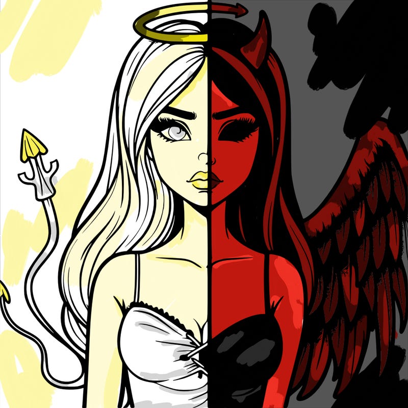 devil vs angel realistic girl