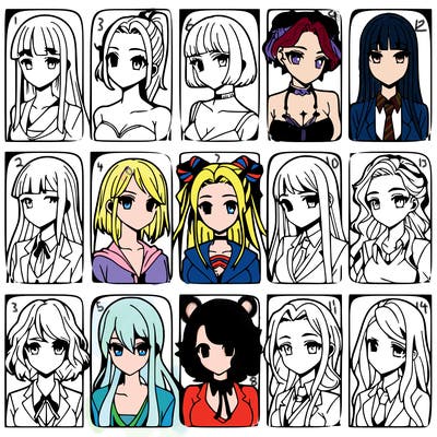 girls that look diffrent anime