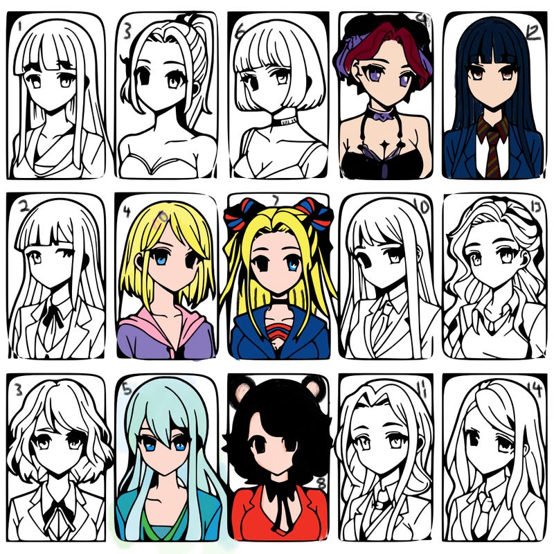 girls that look diffrent anime