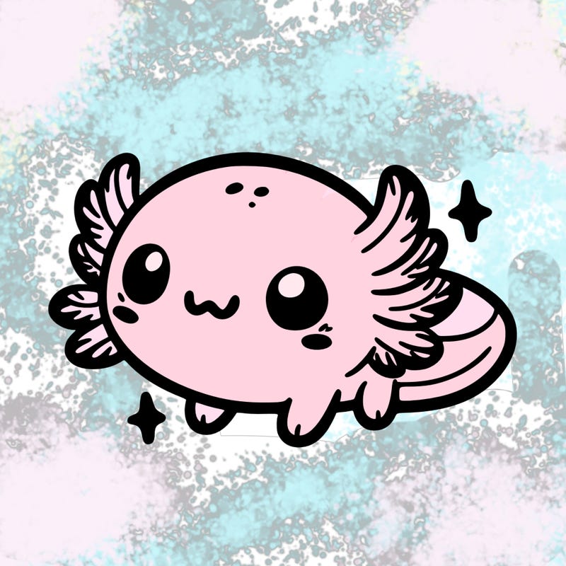 cute easy baby axolotl