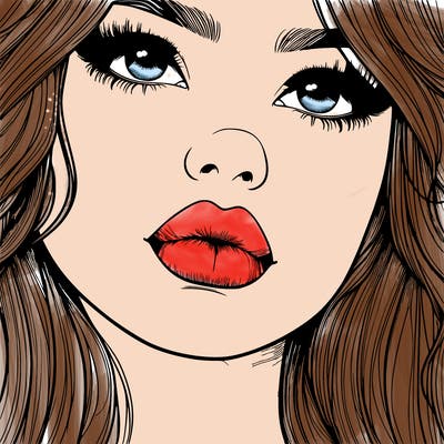 really realistic girl with lips
