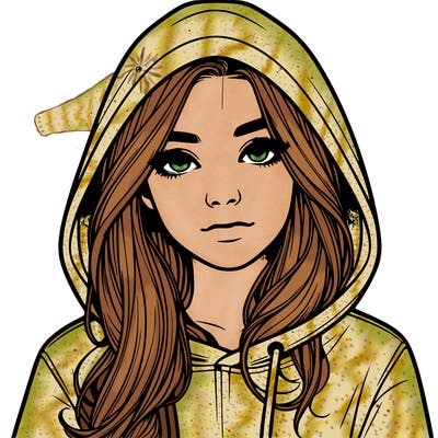 realistic girl with a hoodie