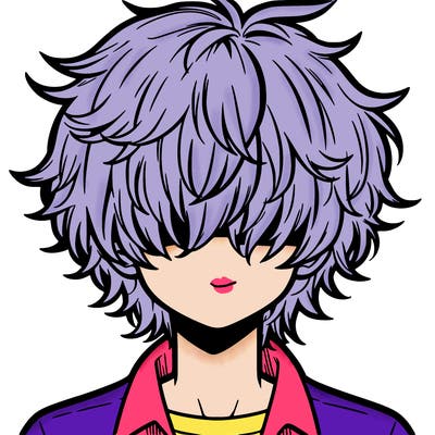 manga boy fluffy hair covering his eyes