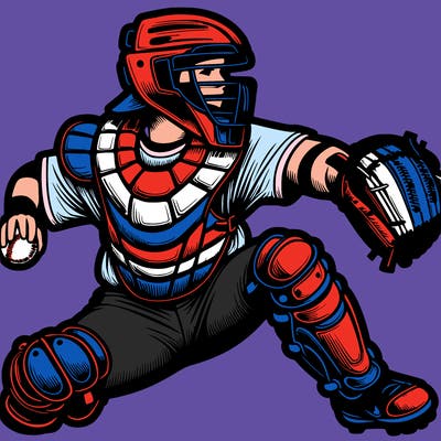 softballl catcher realistic