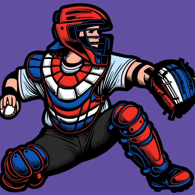 softballl catcher realistic