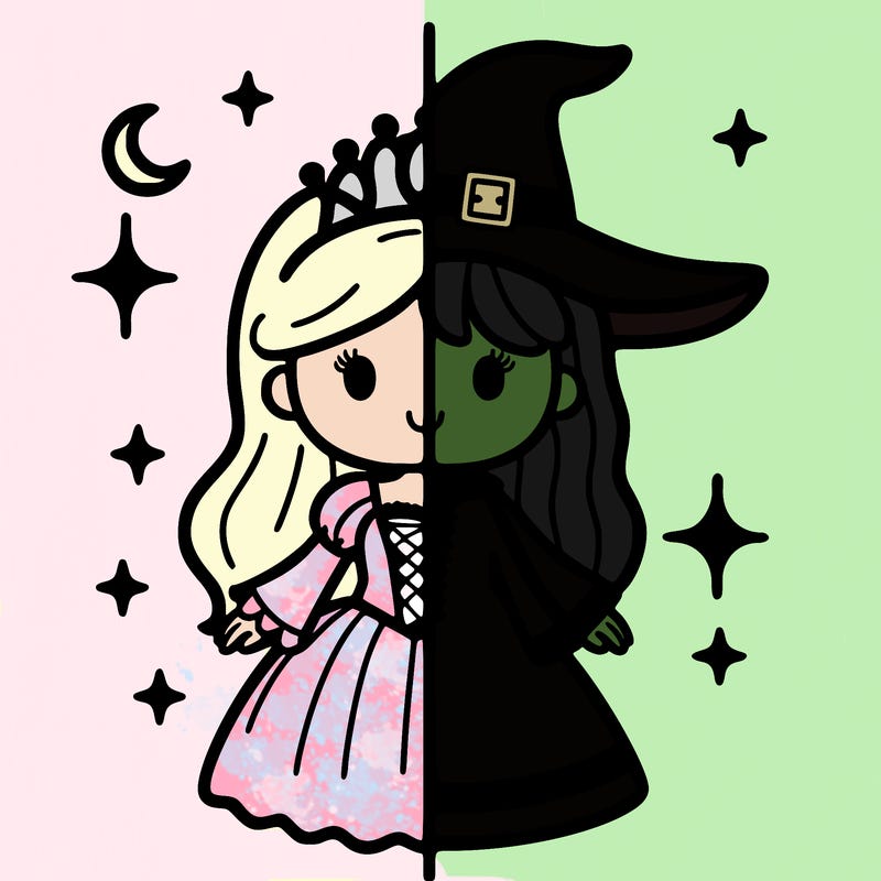 split princess and witch