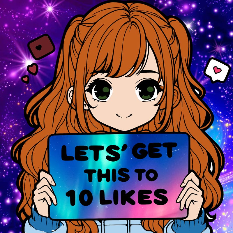 girl holding up sign that says let’s get this to 10 likes realistic